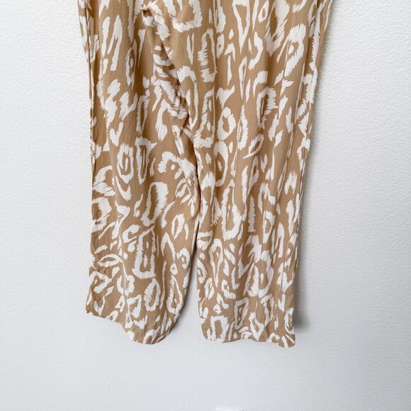 [Lafayette 148 New York] Camel Animal Print Tan Riverside Wide Leg Pants Size XL - Picture 8 of 12
